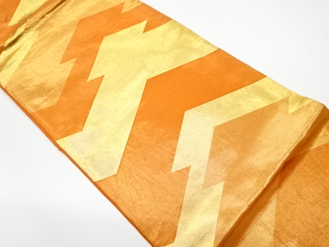 JAPANESE KIMONO / VINTAGE FUKURO OBI / WOVEN ABSTRACT MATSUKAWABISHI PATTERN / BY KAWASHIMA SELKON